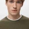 Fein gerippter Baumwollpullover