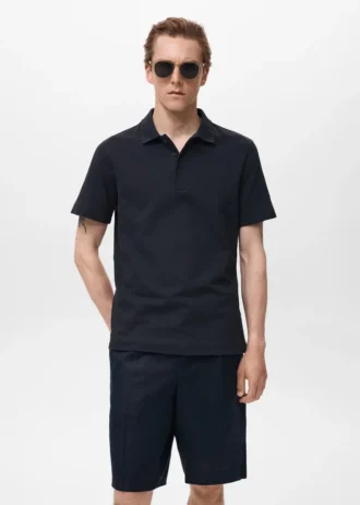 Fein geripptes Polohemd
