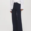 Fein gestrickte Hose mit geradem Schnitt Fein gestrickte Hose mit geradem Schnitt
