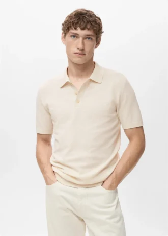 Fein gestricktes Baumwoll-Poloshirt