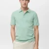 Fein gestricktes Baumwoll-Poloshirt Fein gestricktes Baumwoll-Poloshirt