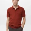 Fein gestricktes Baumwoll-Poloshirt Fein gestricktes Baumwoll-Poloshirt
