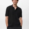 Fein gestricktes Baumwoll-Poloshirt Fein gestricktes Baumwoll-Poloshirt