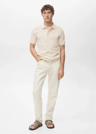 Fein gestricktes Baumwoll-Poloshirt