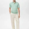 Fein gestricktes Baumwoll-Poloshirt Fein gestricktes Baumwoll-Poloshirt
