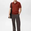 Fein gestricktes Baumwoll-Poloshirt Fein gestricktes Baumwoll-Poloshirt