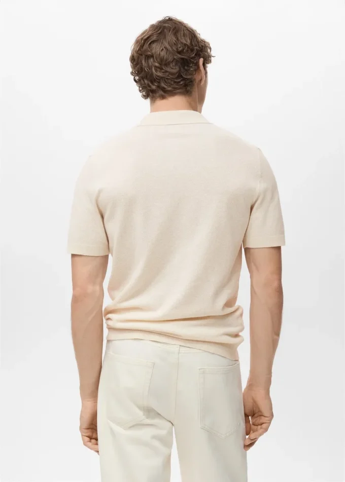 Fein gestricktes Baumwoll-Poloshirt Fein gestricktes Baumwoll-Poloshirt