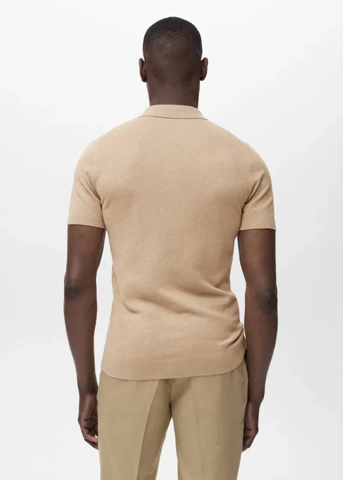 Fein gestricktes Baumwoll-Poloshirt Fein gestricktes Baumwoll-Poloshirt