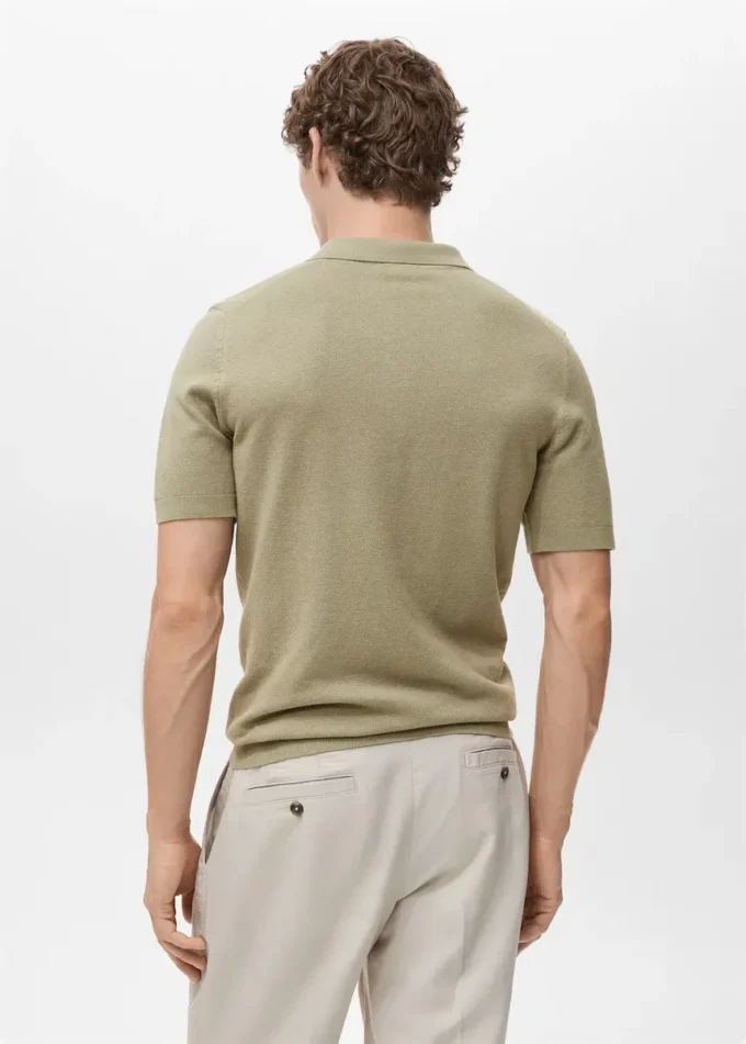Fein gestricktes Baumwoll-Poloshirt Fein gestricktes Baumwoll-Poloshirt