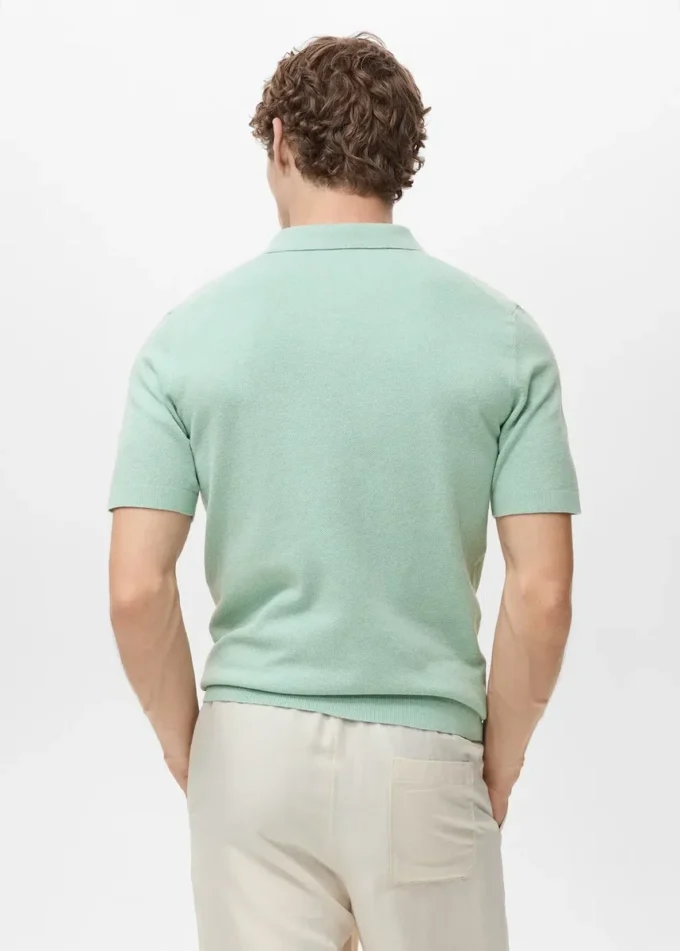 Fein gestricktes Baumwoll-Poloshirt Fein gestricktes Baumwoll-Poloshirt