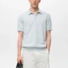 Fein gestricktes Poloshirt aus 100 % Baumwolle Fein gestricktes Poloshirt aus 100 % Baumwolle