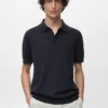 Fein gestricktes Poloshirt aus 100 % Baumwolle Fein gestricktes Poloshirt aus 100 % Baumwolle