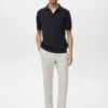Fein gestricktes Poloshirt aus 100 % Baumwolle Fein gestricktes Poloshirt aus 100 % Baumwolle