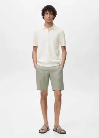 Fein gestricktes Poloshirt aus 100 % Baumwolle Fein gestricktes Poloshirt aus 100 % Baumwolle