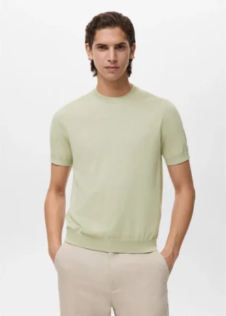 Fein gestricktes T-Shirt aus Baumwolle