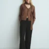 Feinstrick-Strickjacke mit Foulard Feinstrick-Strickjacke mit Foulard