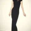 Feinstrickkleid mit Rüschenverzierungen