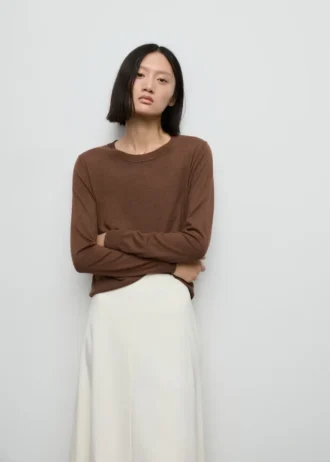 Feinstrickpullover mit Rundhalsausschnitt