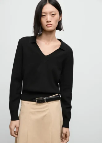 Feinstrickpullover mit V-Ausschnitt