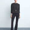 Flare-Jeans mit mittlerer Leibhöhe und Waschung