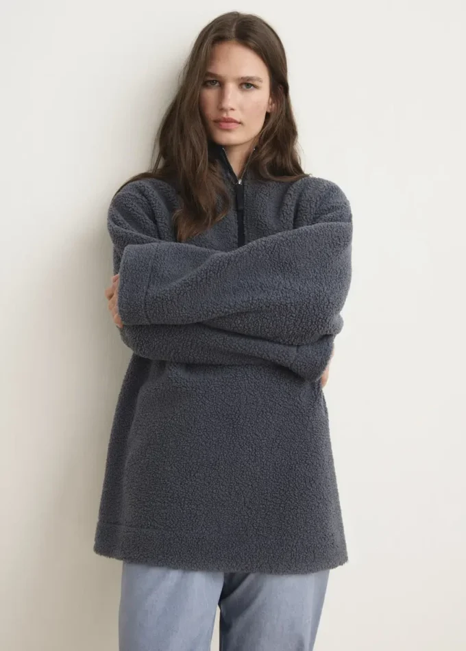 Fleece-Sweatshirt mit Reißverschluss Fleece-Sweatshirt mit Reißverschluss