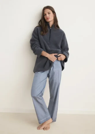 Fleece-Sweatshirt mit Reißverschluss