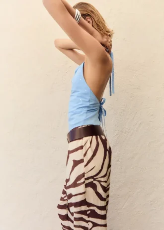 Fließende Hose mit Zebradruck