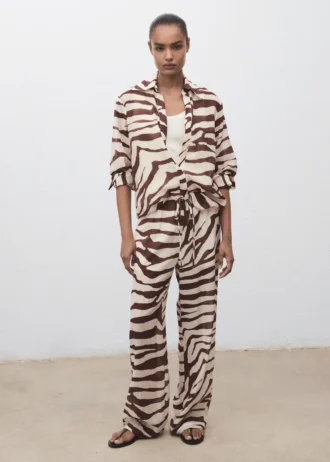 Fließende Hose mit Zebradruck