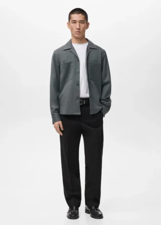 Fließendes Overshirt mit Taschen