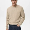 Geflochtener Strickpullover