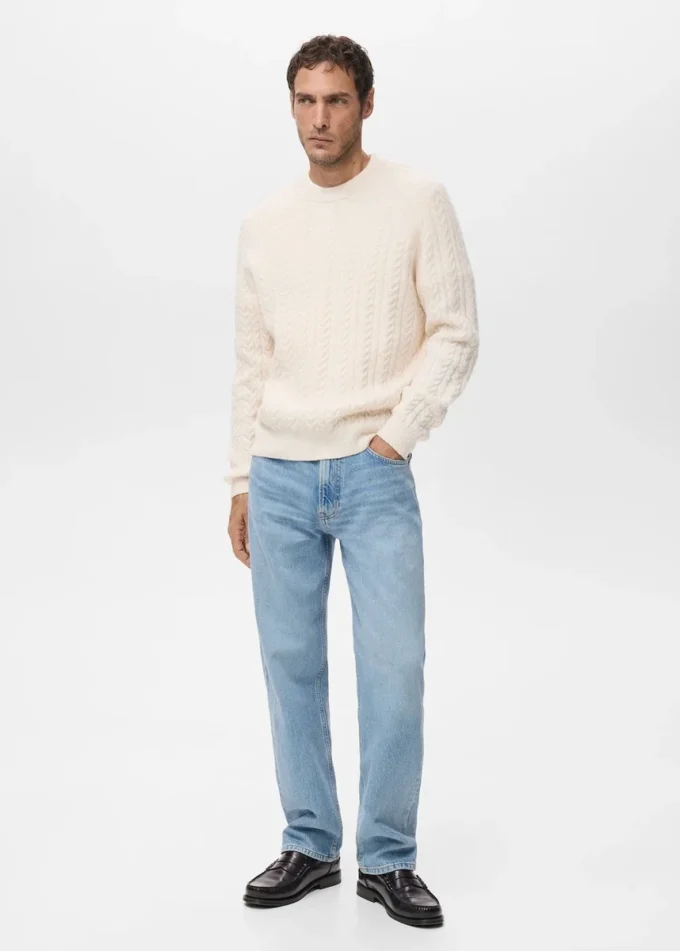 Geflochtener Strickpullover