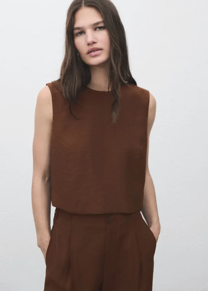 Geknöpftes Crop-Top