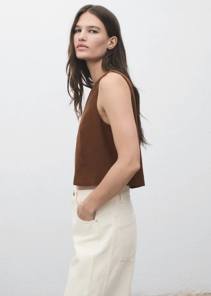Geknöpftes Crop-Top