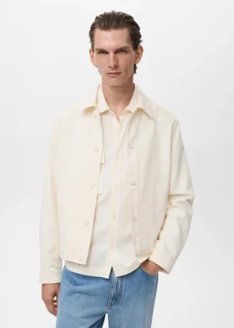 Gerade geschnittene Baumwolljacke mit Knöpfen