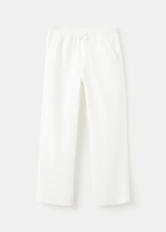 Gerade geschnittene Hose aus Leinenmischgewebe