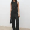 Gerade geschnittene Hose mit elastischem Bund Gerade geschnittene Hose mit elastischem Bund