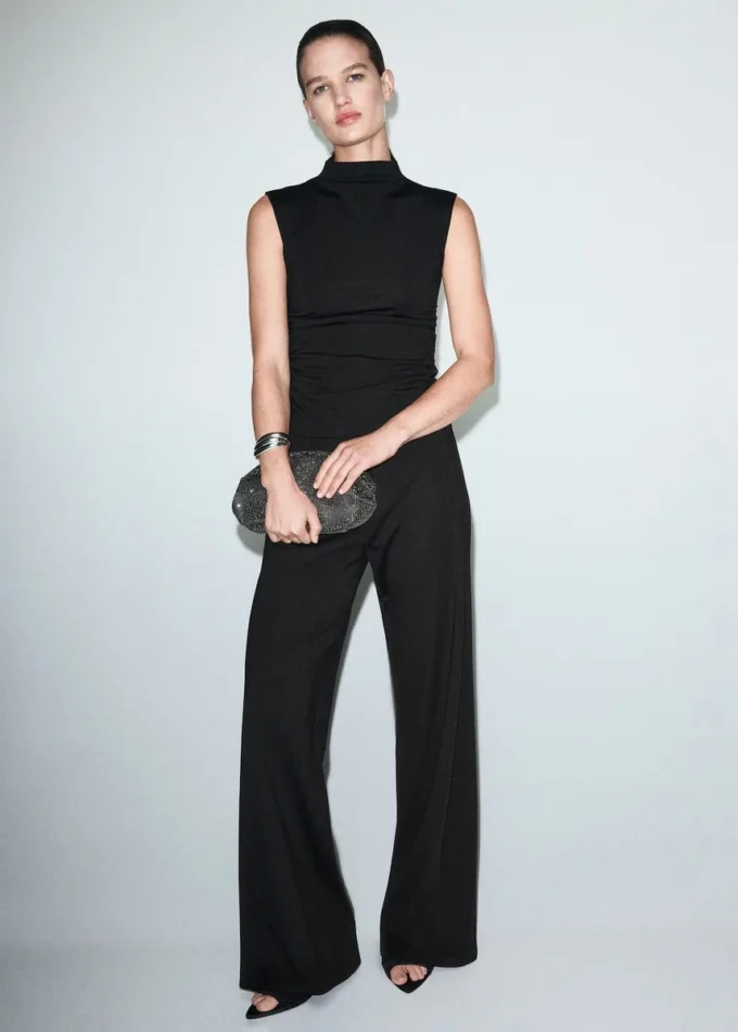 Gerade geschnittene Hose mit elastischem Bund Gerade geschnittene Hose mit elastischem Bund