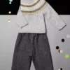 Gerade geschnittene Hose mit Hahnentrittmuster Gerade geschnittene Hose mit Hahnentrittmuster