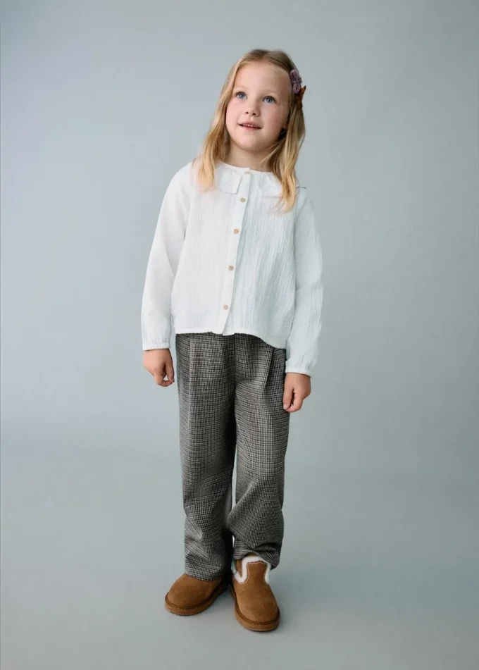 Gerade geschnittene Hose mit Hahnentrittmuster Gerade geschnittene Hose mit Hahnentrittmuster