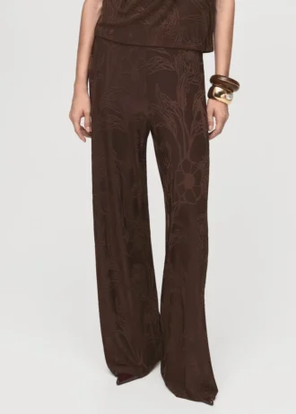 Gerade geschnittene Hose mit Jacquard-Blumenprint