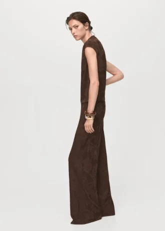 Gerade geschnittene Hose mit Jacquard-Blumenprint