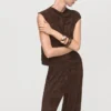 Gerade geschnittene Hose mit Jacquard-Blumenprint Gerade geschnittene Hose mit Jacquard-Blumenprint