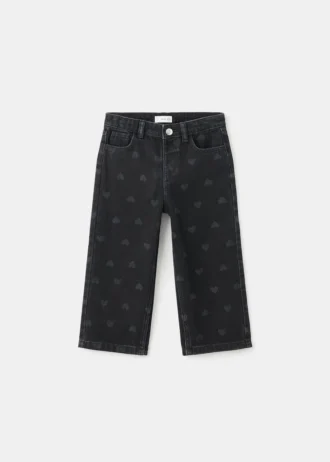 Gerade geschnittene Jeans mit Herzen