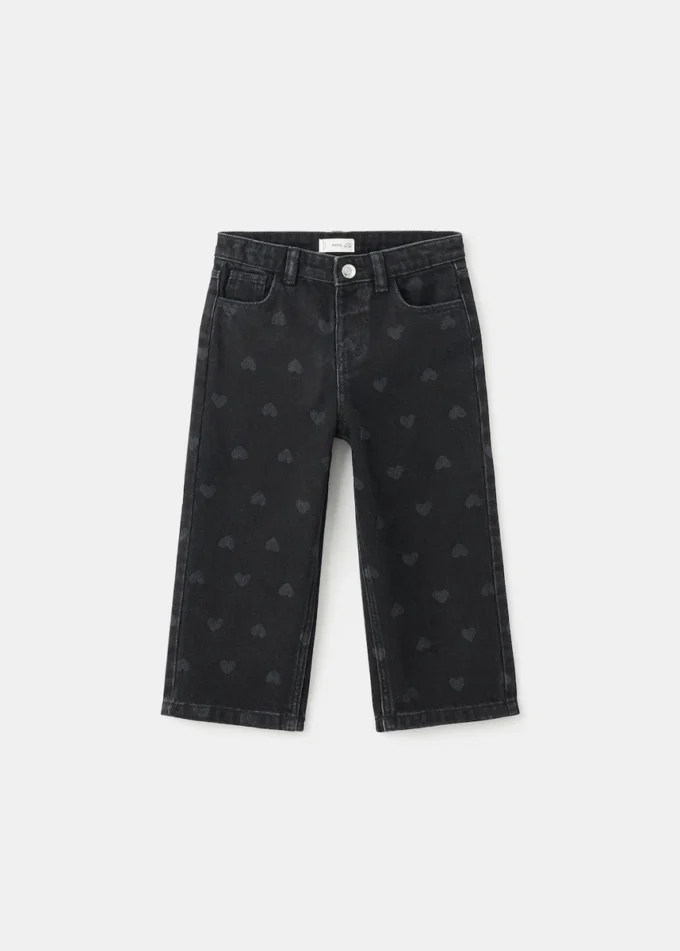 Gerade geschnittene Jeans mit Herzen