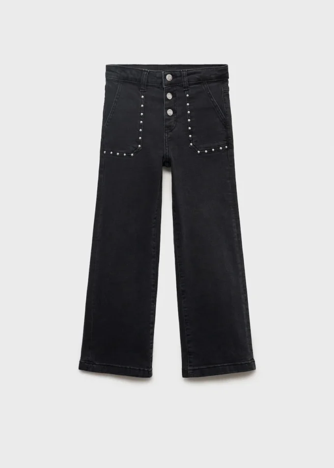 Gerade geschnittene Jeans mit Nieten Gerade geschnittene Jeans mit Nieten