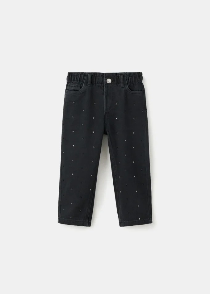 Gerade geschnittene Jeans mit Strassverzierung Gerade geschnittene Jeans mit Strassverzierung