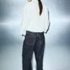 Gerade geschnittene Jeans mit Strassverzierung