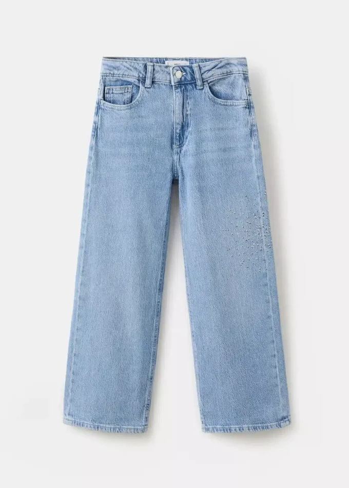 Gerade geschnittene Jeans mit Strassverzierung Gerade geschnittene Jeans mit Strassverzierung