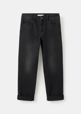 Gerade geschnittene Jeans mit Umschlag