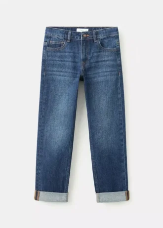 Gerade geschnittene Jeans mit Umschlag